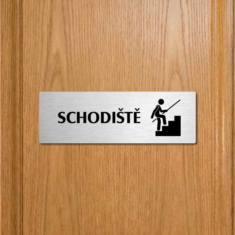 Schodiště, 200x66mm, zlatá popiska s ozdobou uprostřed